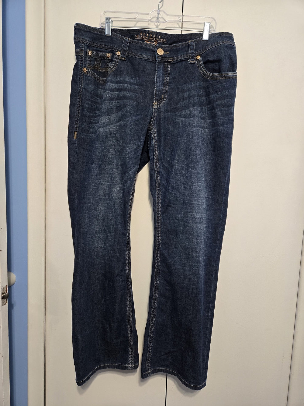 Melissa McCarthy Seven7 Classic Boot Jeans 18W Dark Wash Stretch Bootcut